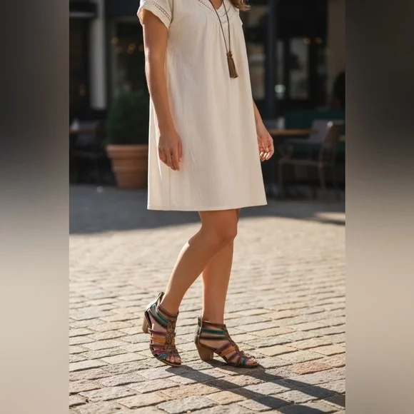 Spring Step Fresh Caged Strappy Heeled Leather Sandals - Picture 2 of 16